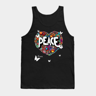 Vibrant Heart Peace: Beautiful Butterfly Harmony Tank Top